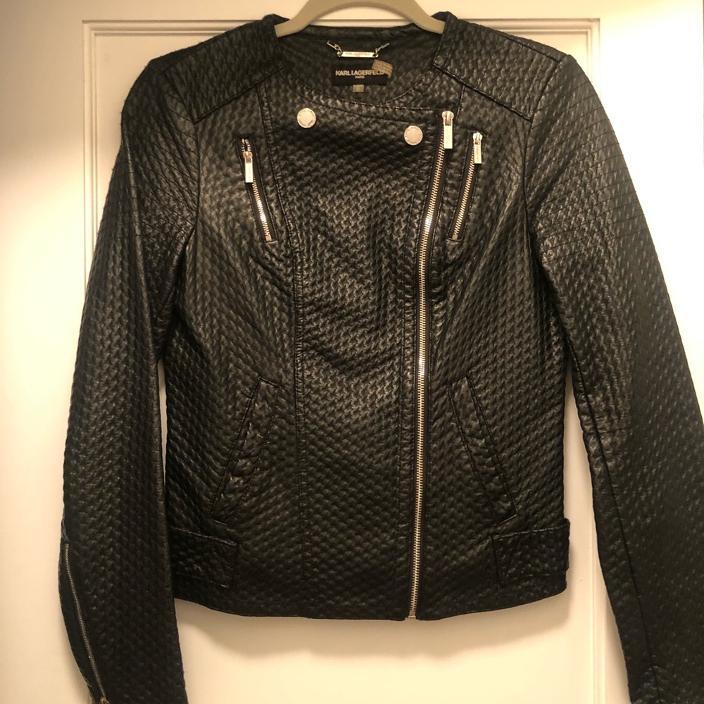 Karl lagerfield sixe small pleather jacket